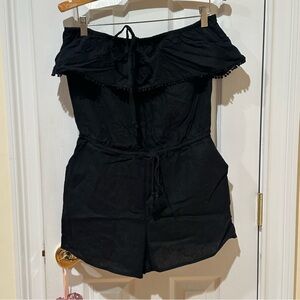 Old Navy Black Off-Shoulder Shorts/Romper, Small